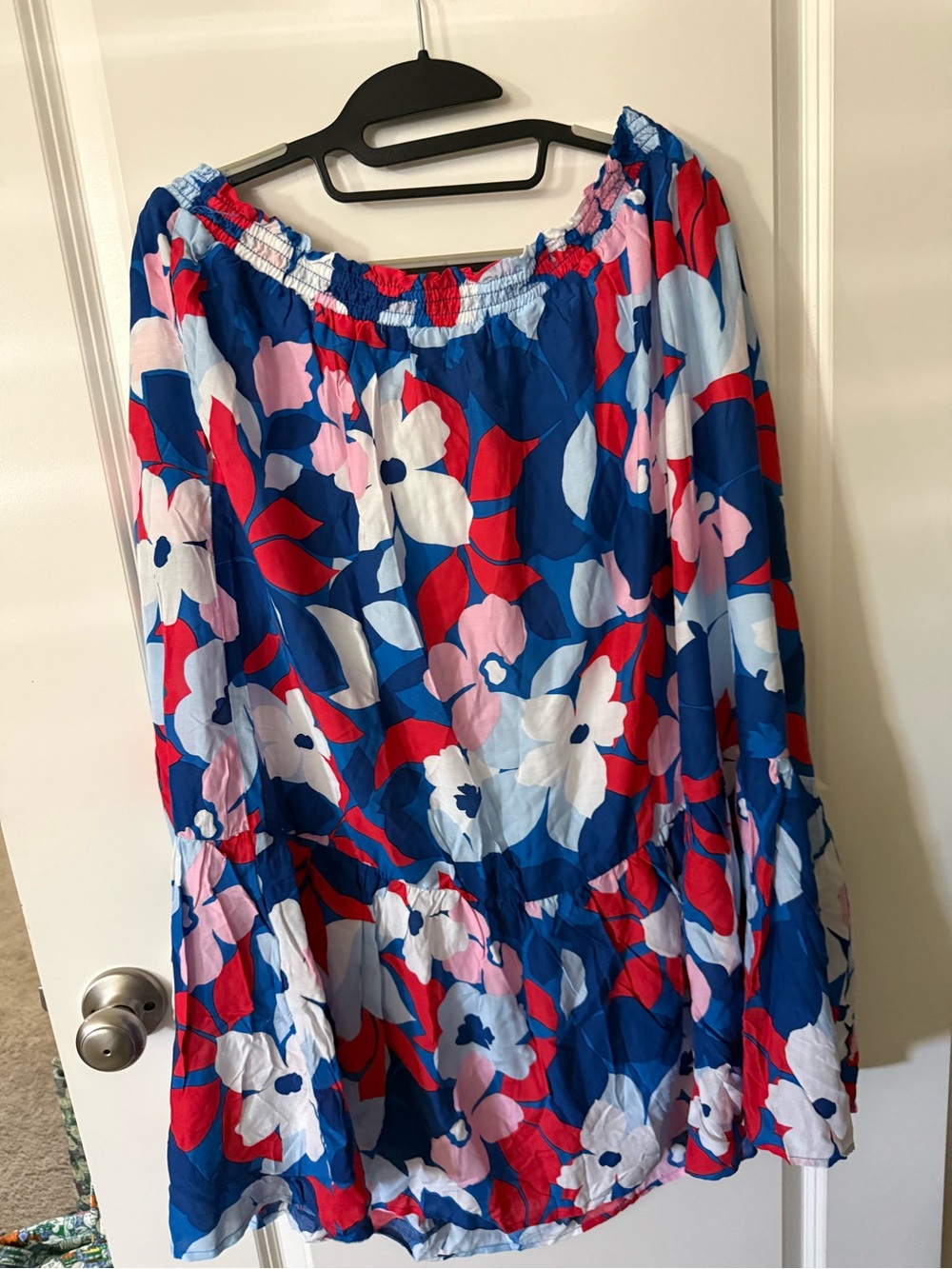 Draper James Blue Pink Red Floral Midi Skirt